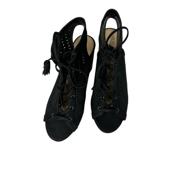 Jessica Simpson Tinnay Lace Up Heeled Sandal, Black, Size 6 1/2 - Picture 5 of 5